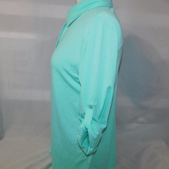 LulaRoe Womens S Seafoam Green long sleeve polo button front Blouse - Picture 7 of 11